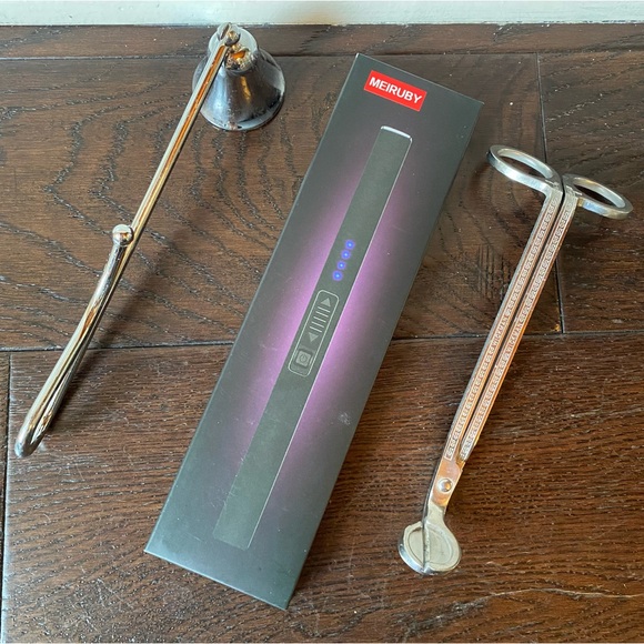 Set of 3 Candle Accessories - USB Lighter, Snuffer & Trimmer - Picture 1 of 6